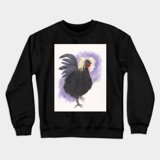 Old Weird Harold, White Crested Black Polish Rooster Crewneck Sweatshirt